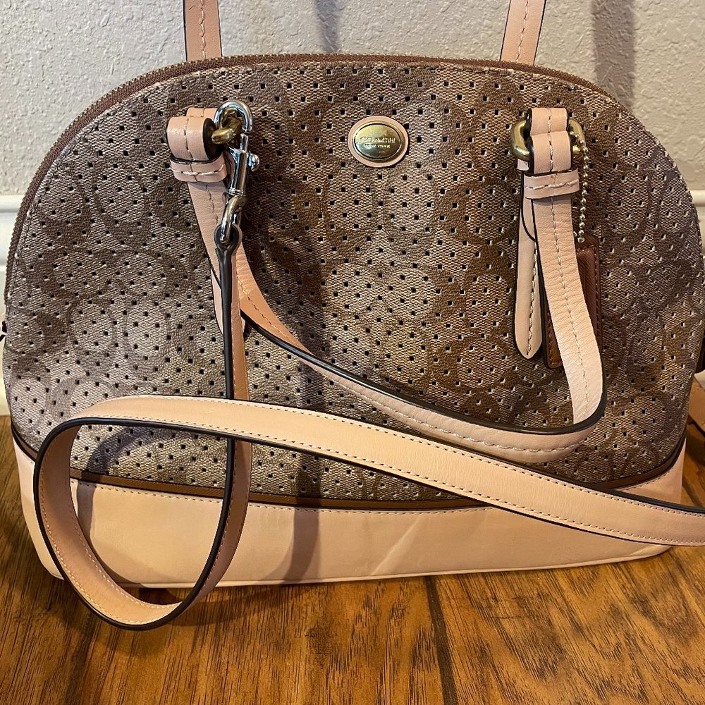 COACH Peyton Khaki Tan Satchel Bag F31401